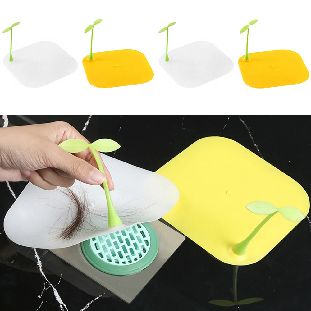 

Shower Drain Floor Deodorant Cover Bathroom Silicone Sewer Cute Bean Seal Cover Sink Hair Filter Bathtub Plug Water Stoppers