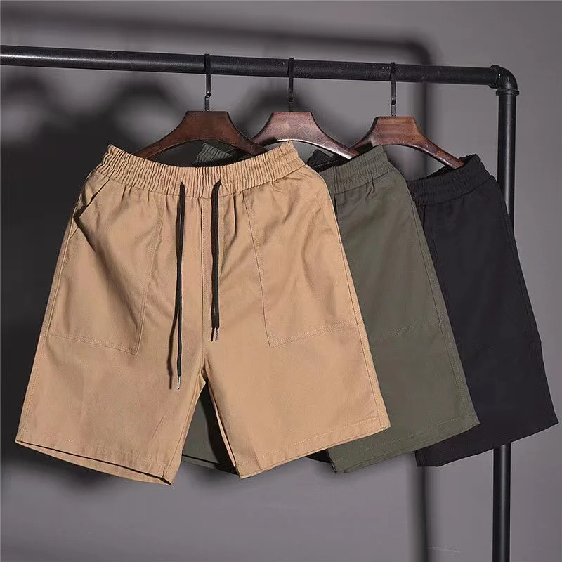 

2023 Summer Men's Cargo Streetwear Fashion Trend Loose Shorts Casual Student Retro Sports Solid Color Popular Shorts M-4XL