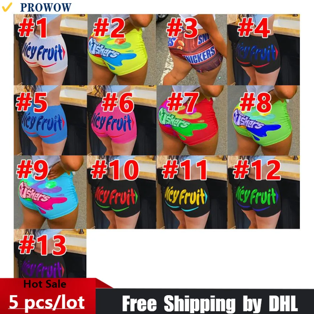 

Women Sexy Tight Shorts Wholesale Casual Yoga Shorts Cute Candy Print Short Pants Bodycon Briefs All-match Lady Boxers Bulk 7944