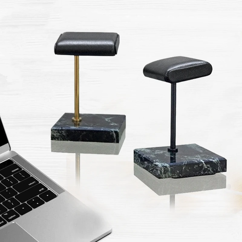 Подставка для часов из искусственной кожи с мраморным основанием