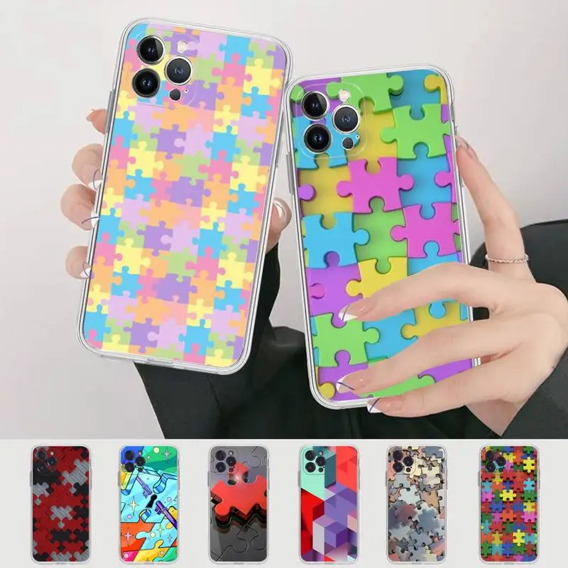 

puzzle Phone Case for iPhone 8 7 6 6S Plus X SE 2020 XR XS 14 11 12 13 Mini Pro Max Mobile Case