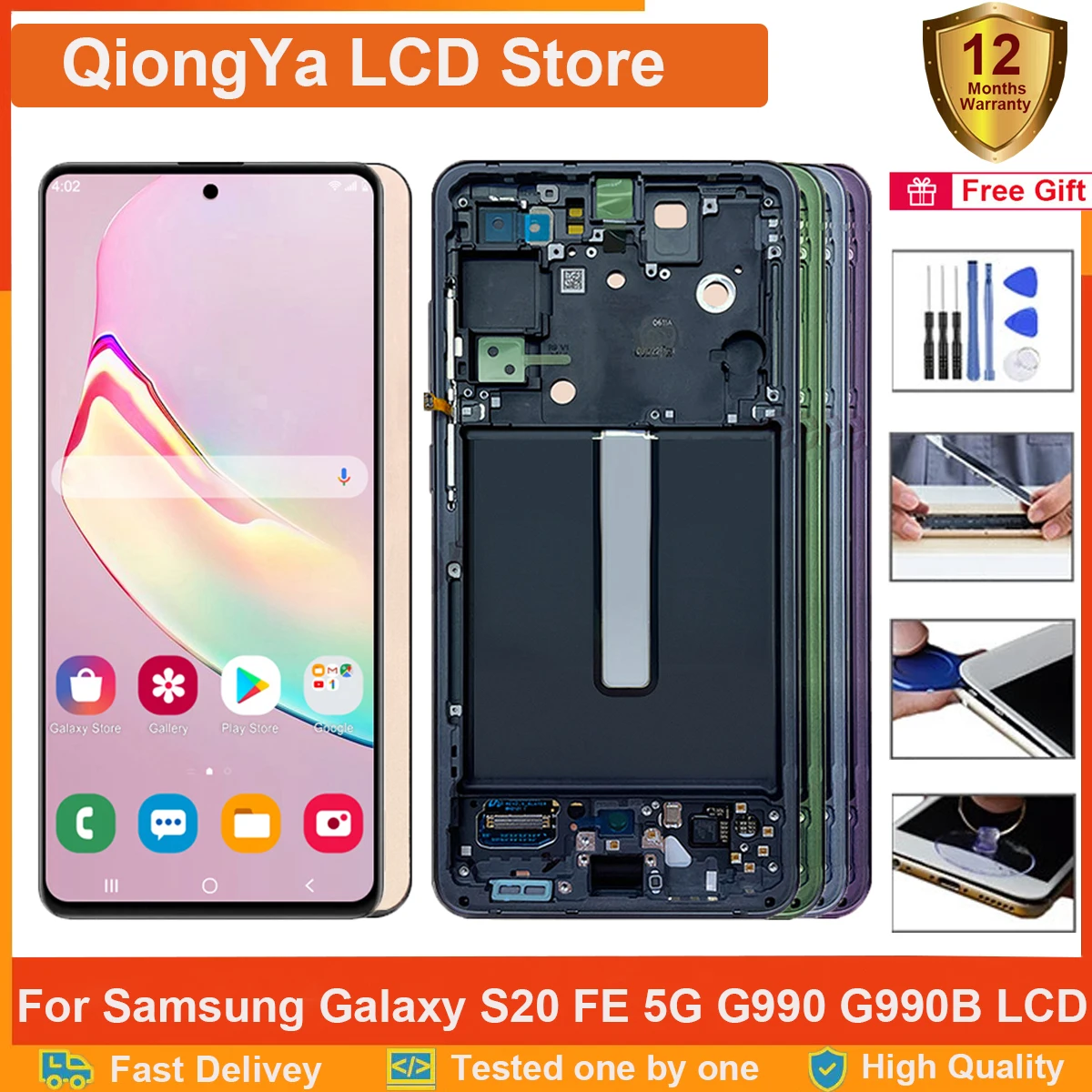 

6,4 "Оригинальный дисплей s21fe для Samsung Galaxy S21 FE 5G lcd G990 SM-G990B G990U G990B/DS, ЖК-дисплей с сенсорным экраном и дигитайзером в сборе