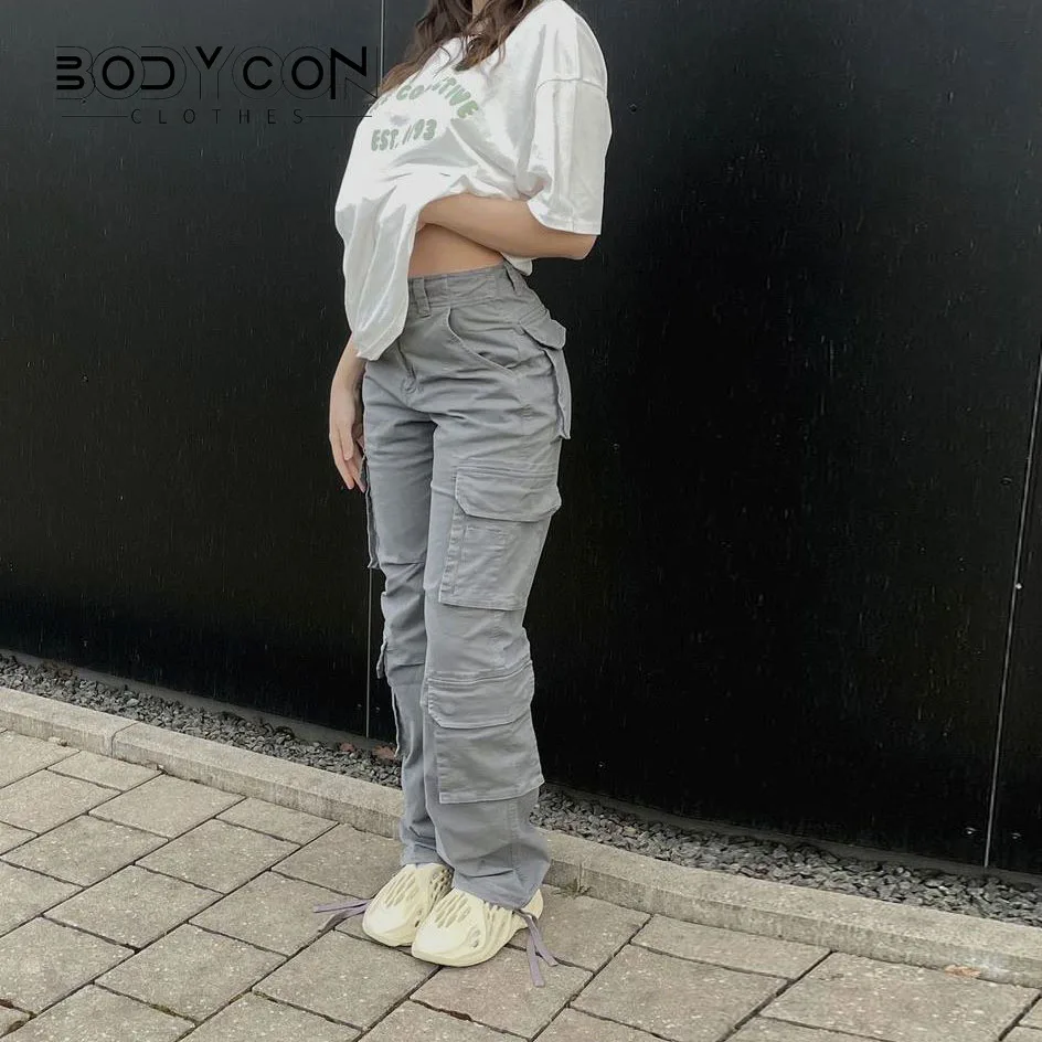 

Женские винтажные джинсы, модные прямые джинсовые брюки в стиле 90-х с карманами, широкими штанинами и высокой талией, Y2k