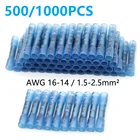 5001000 шт. синие термоусадочные разъемы, изолированные Водонепроницаемые герметичные втулки, электрические стыки, фотоэлектрические 16-14 AWG