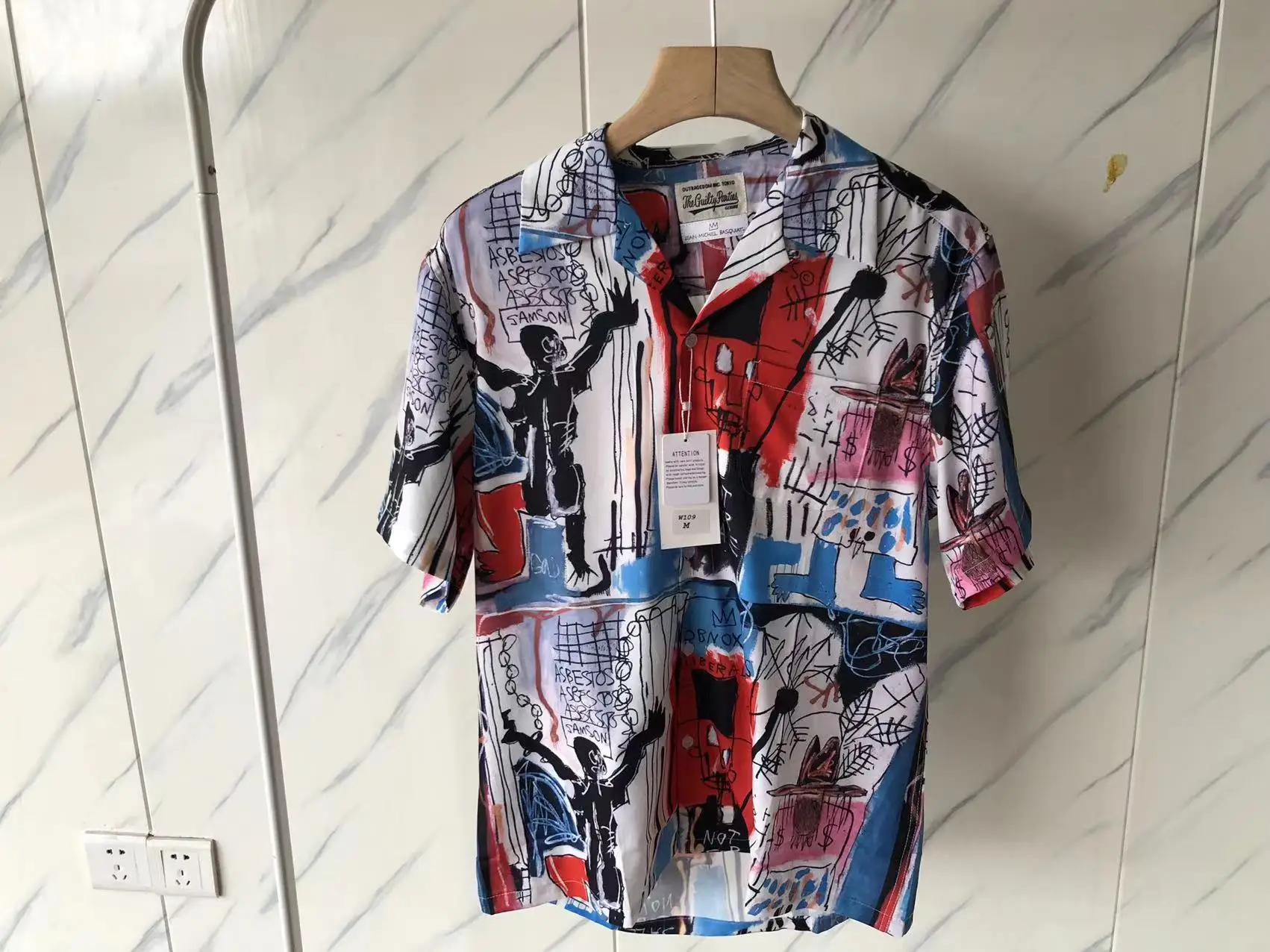 

Рубашка гавайская Пляжная с лацканами и коротким рукавом, свободная футболка с принтом граффити «Мария» в стиле хип-хоп, для спортзала, для мужчин и женщин