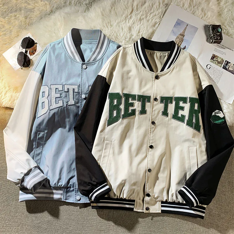 

Куртка-бомбер унисекс с вышивкой, в стиле колледжа, весна-осень 2022