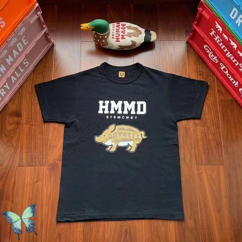 

HUMAN MADE Bamboo Cotton Cartoon Pig Print Short sleeved T Shirt Men Women HUMAN MADE T-shirt