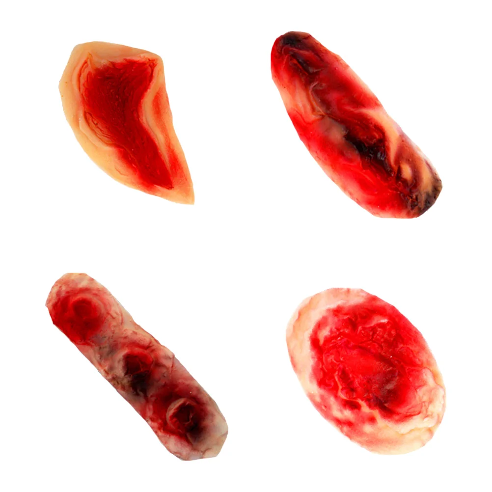 

4 PCS Wound Stickers Delicate Lifelike Horrible 3D Safe Fake Wound Decor for