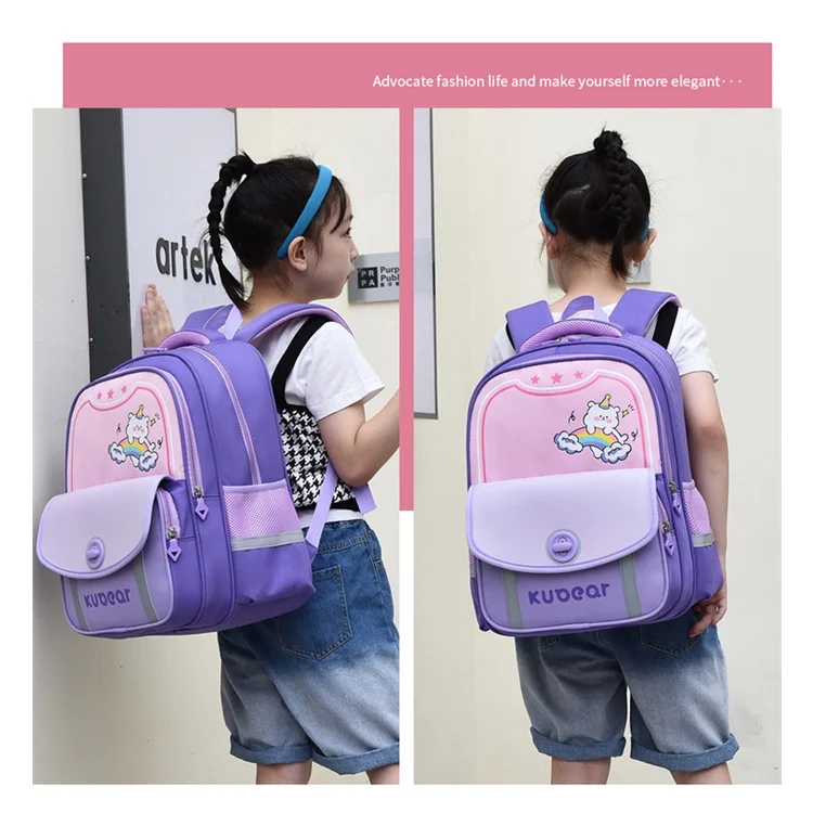 Grade 1-3 Children Cartoon Dinosaur Rainbow Small Backpacks New Girl Boy Students Fashion Leisure Oxford Schoolbags All-match