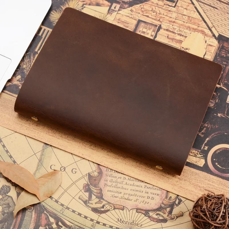 

A5 Leather Notebook Cowhide Retro Journal Handmade Travel Sketchbook Business Office Stationery Business Notepad Exquisite Book