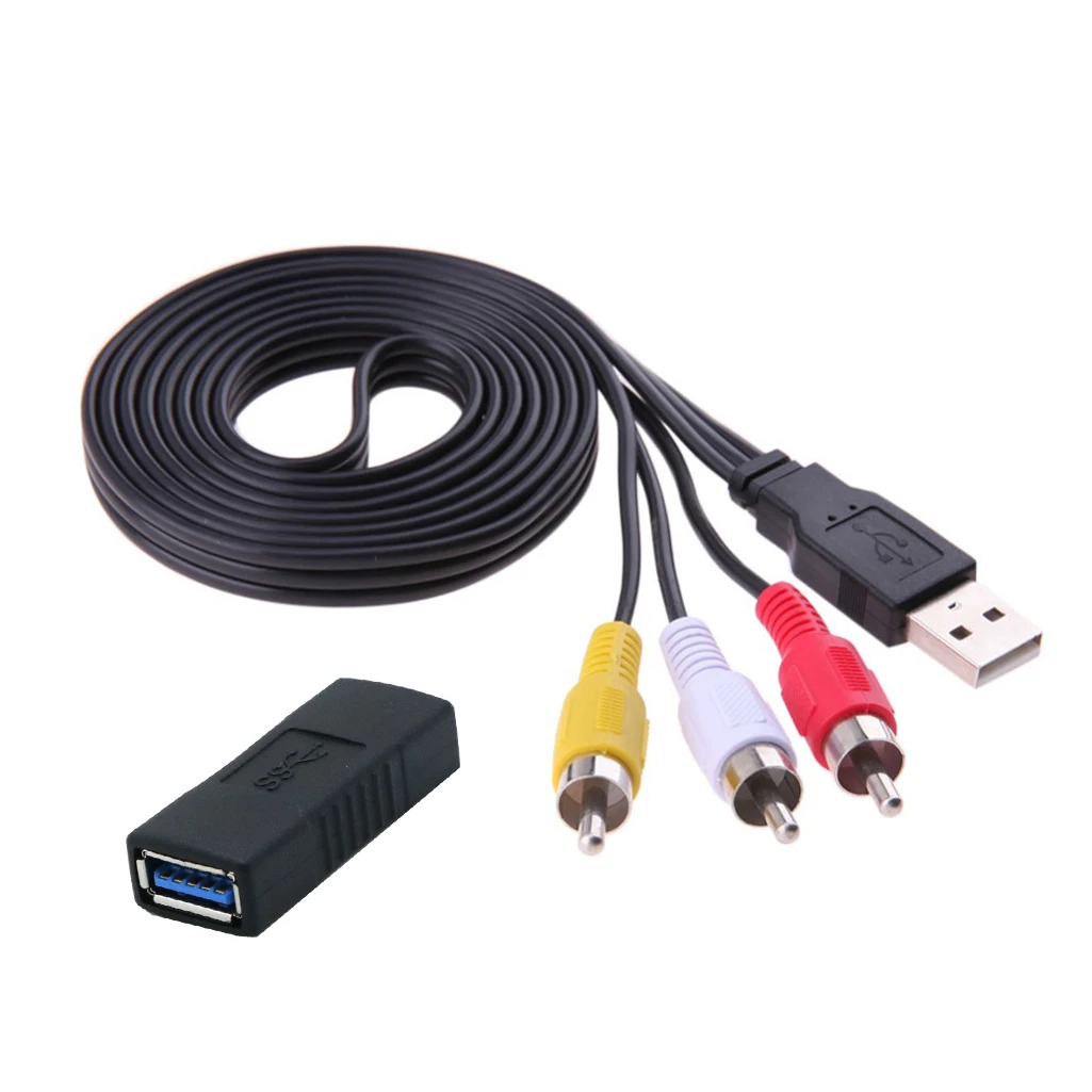 

RCA To USB Audio/Video A/V Camcorder Cable For TV/PC + USB 3.0 F/F Adapter RCA To USB Audio / Video + USB 3.0 F/f Adapter