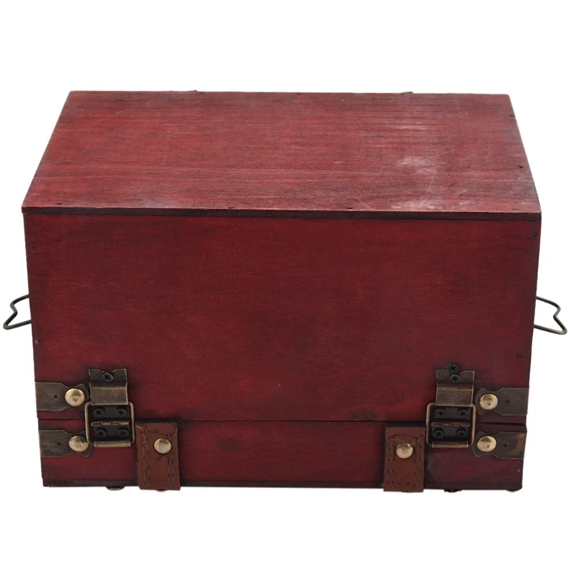 

3X Retro Treasure Chest Vintage Wooden Storage Box Antique Style Jewelry Organizer For Jewelry Box Trinket Box Big