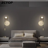 modern full copper wall lamps home lights led bedside lights for living room bedroom decor wall sconces ac 110v 220v wall lights