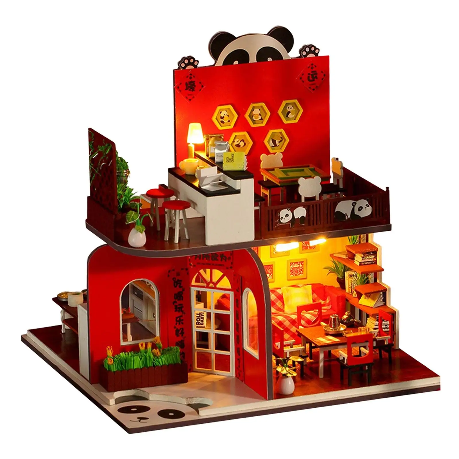 

DIY Dollhouse Assemble Kits with Furniture for Boys Girls Children Kids