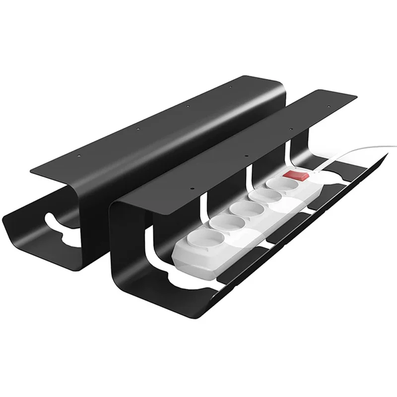 

Cable Duct Desk Kit 2Pcs Large Capacity Desk Cable Management for Storing Multiple Sockets and Power Supplies