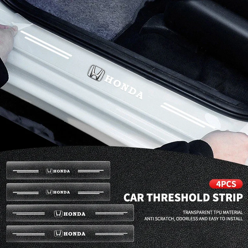 4 шт. автомобильный порог прозрачная наклейка для Honda Civic Accord Fit City Vezel CRV Odyssey Jazz Prelude