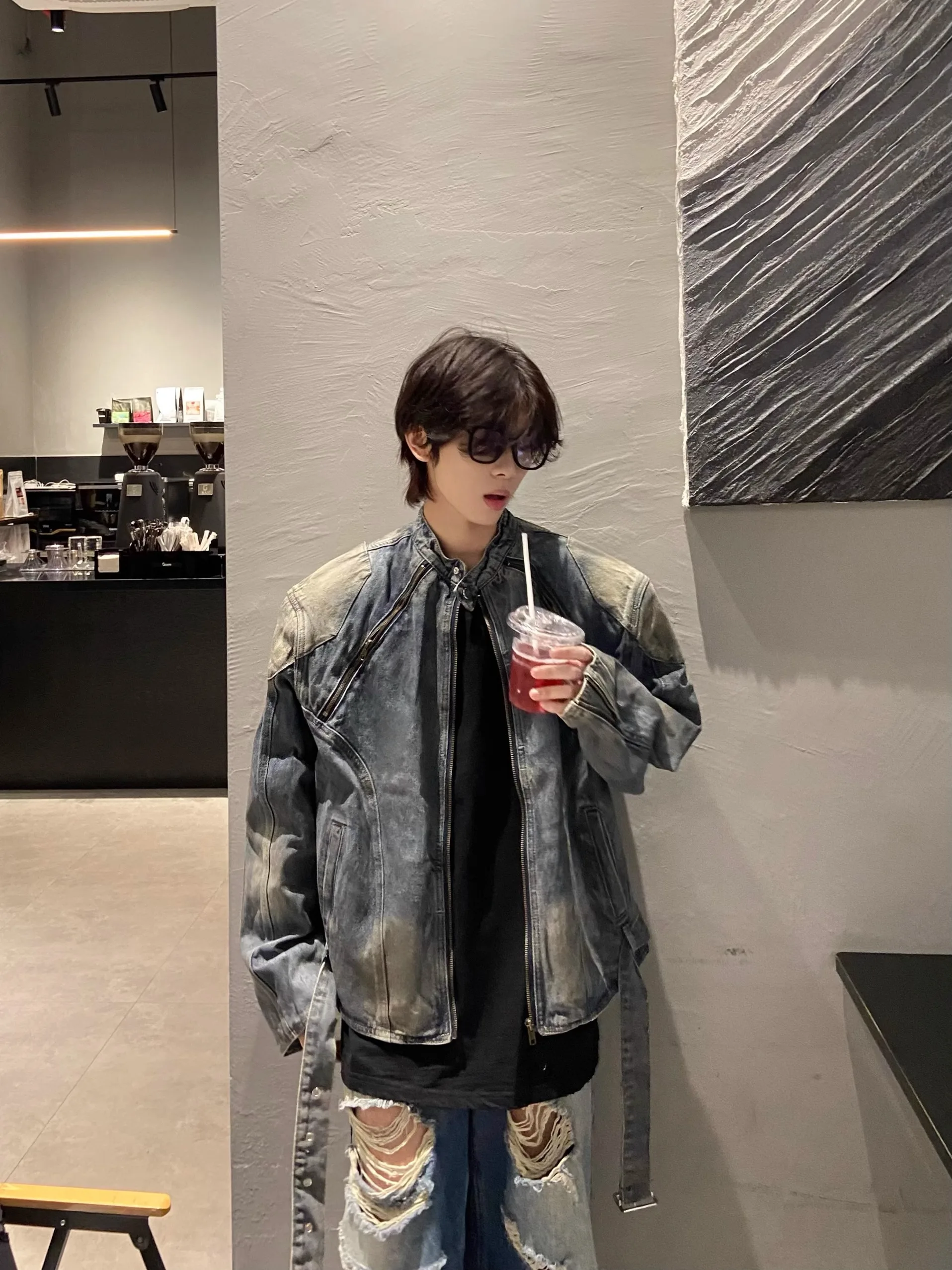 Американское винтажное джинсовое пальто Short Armor Sle Design Sense мужское осенне-зимнее с