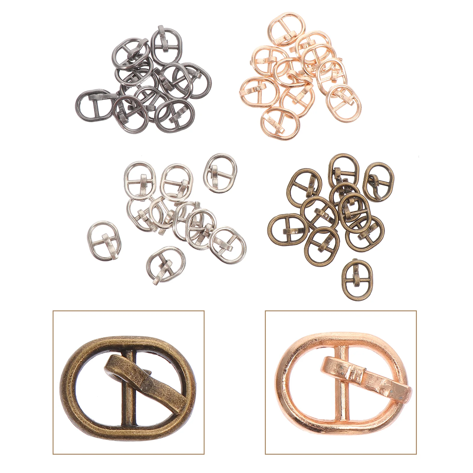 

40PCS DIY Doll Shoes Buckles Mini Buckles Alloy Belt Buckles DIY Buckles