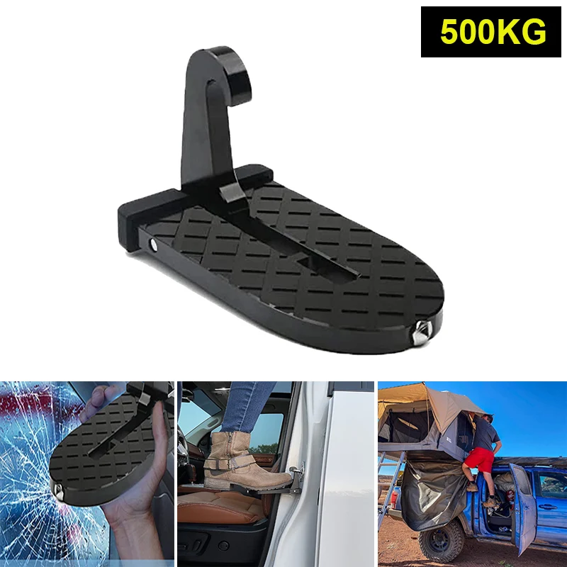 

1/2PCS Car Door Step Foldable Roof Rack Stand Pedal Aluminium Alloy Latch Hook Auxiliary Safety Hammer For Car SUV Truck Jeep