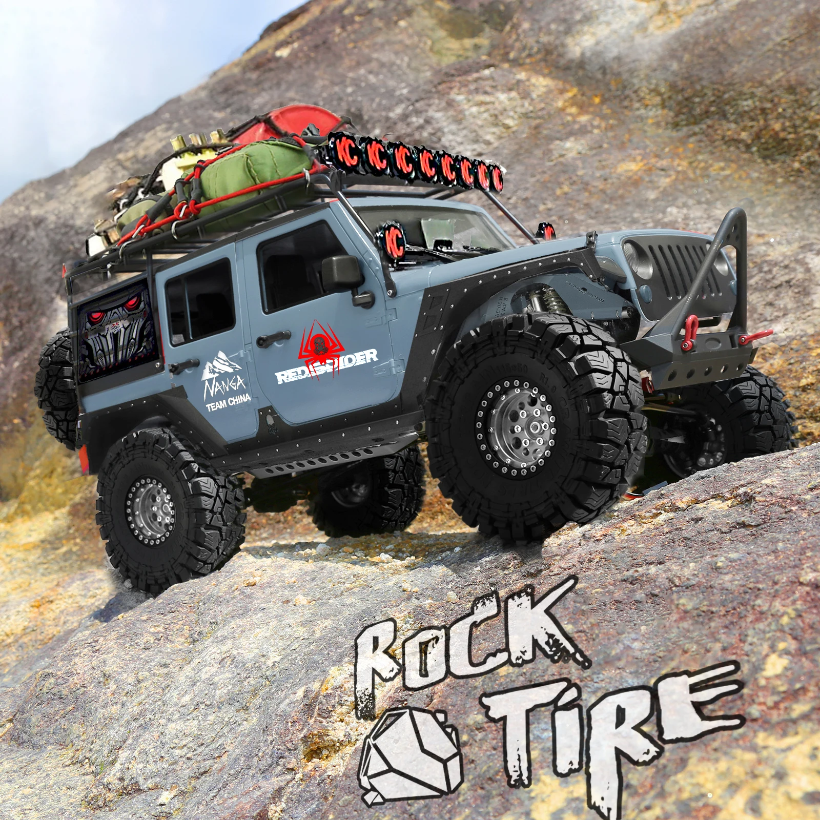 Резиновые шины Rock 4 шт. 115 мм 1 9 дюйма колесные для радиоуправляемого гусеничного