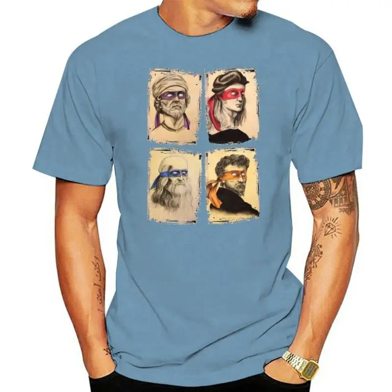 

Science Turtles Art Portraiture Retro O Neck Top T-shirts Lovers Day 100% Premium Cotton Fabric Black T Shirt High Quality Men