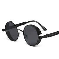 vintage classic gothic steampunk sunglasses women brand designer round metal frame sun glasses female male high quality uv400