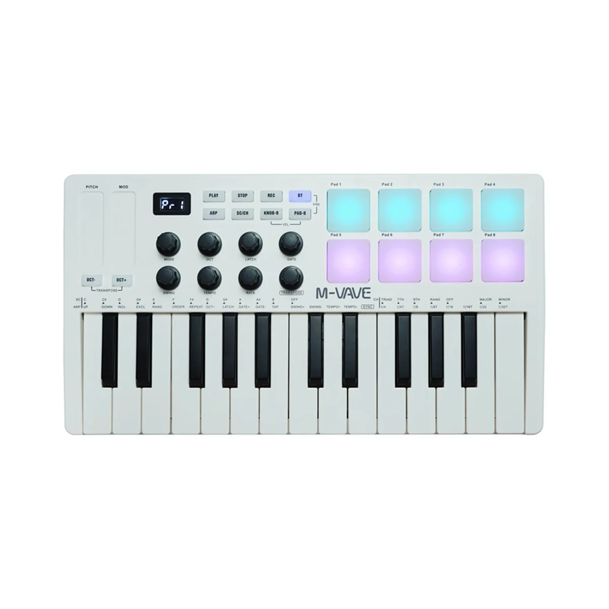 

M-Vave Midi Keyboard Midi Controller Portable Arranger Keyboard Rgb Pad Mini USB Midi Controller Keyboard