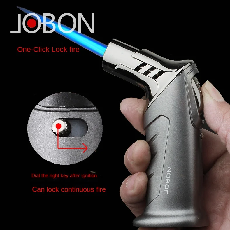 

Jobon New Spray Gun Gas Lighter Metal Blue Flame Cooking Smoking Accessories Windproof BBQ High Quality Welding Cigar Lighters