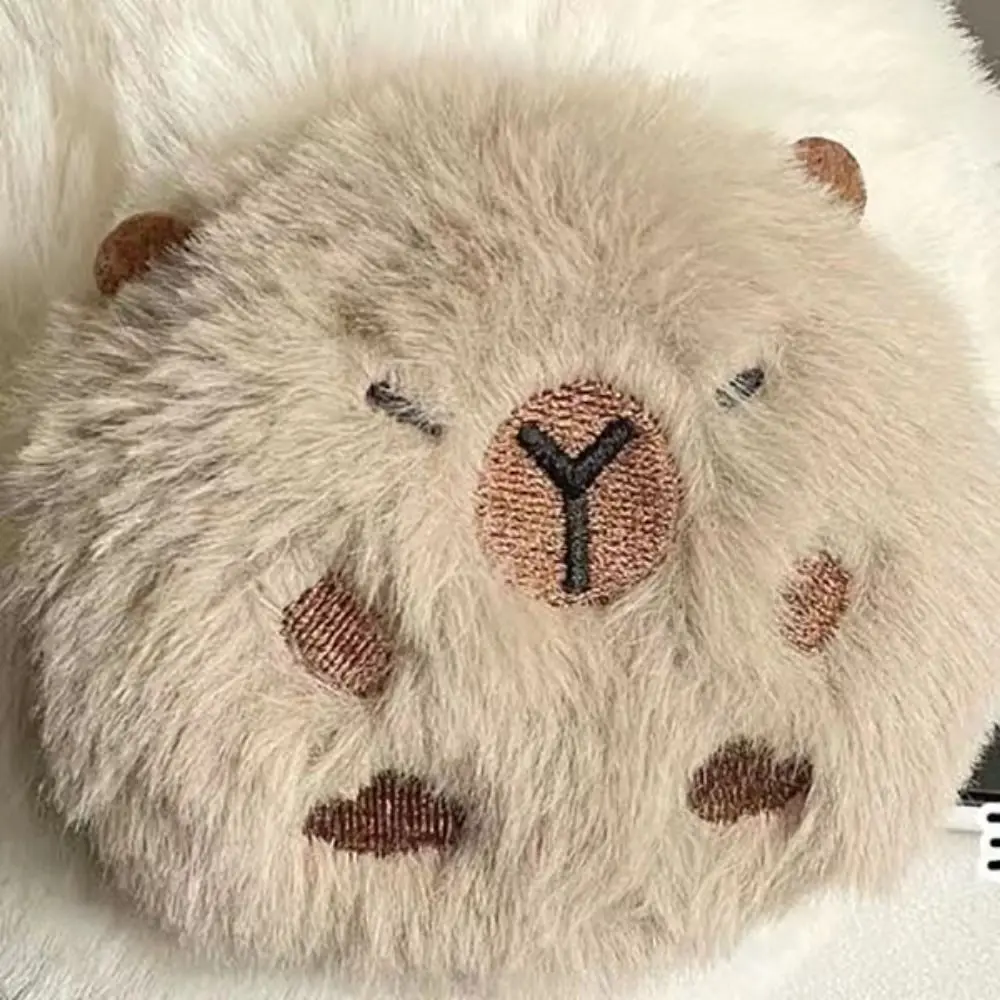 Милый зимний плюшевый шарф с капибарой ветрозащитные перчатки героями