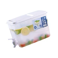 4l juice jug with faucet detachable rotating cold water container summer refrigerator drinks bottle lemon beverage dispenser
