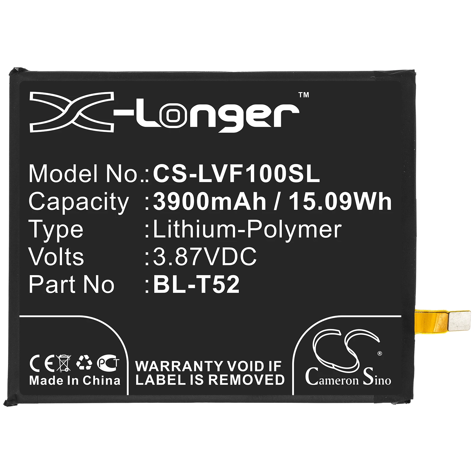 Фото Сменная батарея 3.87V 3900mAh для мобильных телефонов и смартфонов BL-T52 для LG Wing 5G F100 F100VM1 F100N F100VMY F100EMW LMF100N №2