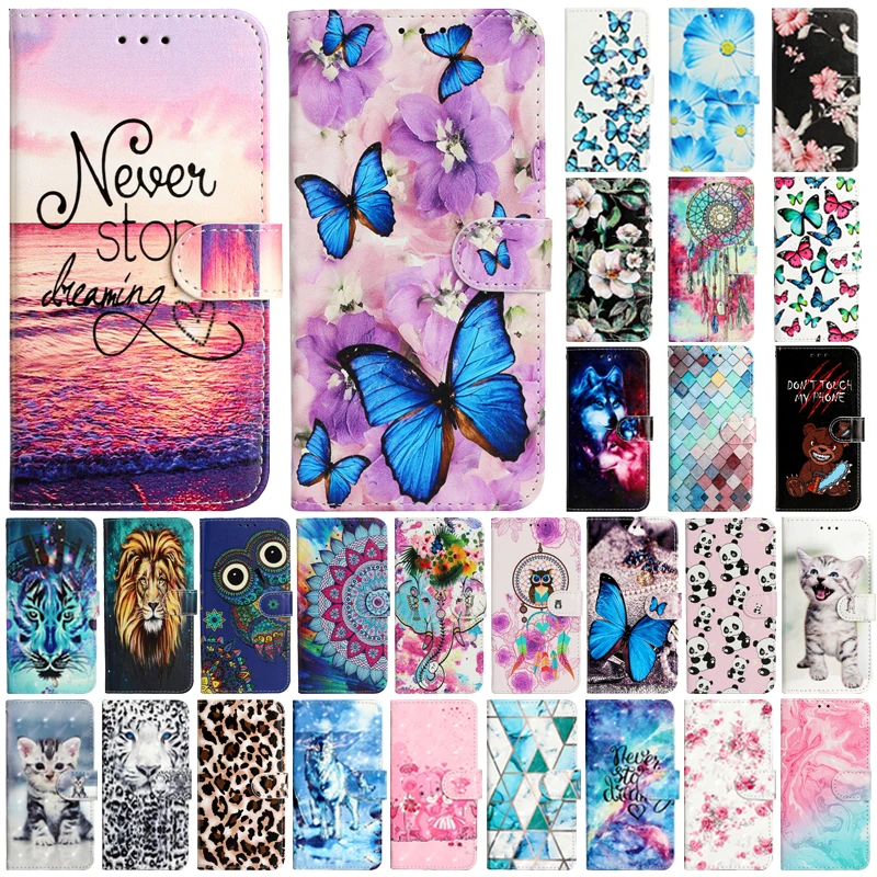 

For Samsung Galaxy A04S SM-A047F Case Cute Painted Pattern Leather Flip Wallet Cover on for Samsung A04S A 04S Phone Case Fundas