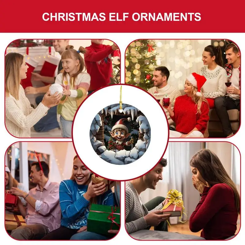 Плоские рождественские украшения акриловые 3D визуальные эффекты тематические