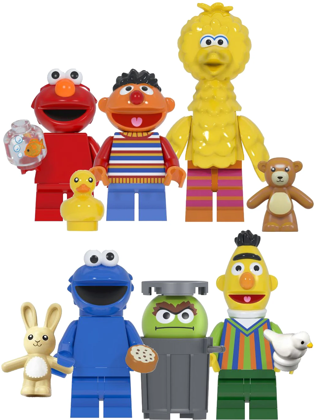 LG1003 Sesame Street  Mini Action Toys Figures Building Blocks Big Bird Elmo Compatible Assemble Bricks Birthday Gifts for Kids
