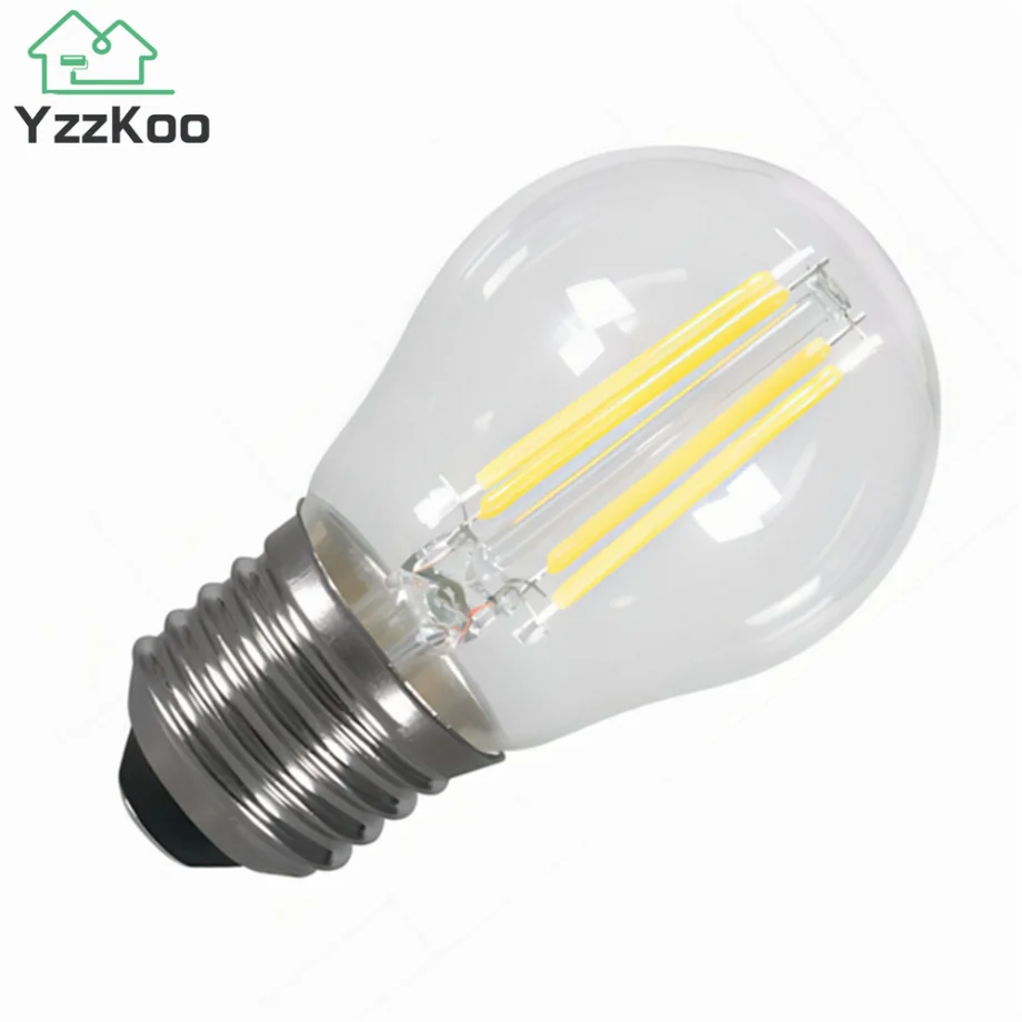 

YzzKoo G45 Retro Edison LED Light Bulb AC 220V 2W 4W 6W 8W E27 LED Filament Lamp Dimmable Warm White 2700K Cold White 6000K