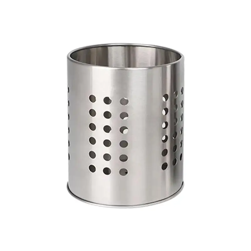 

Chopsticks Container Hollowed Stainless Steel Drying Chopstick Stand Basket Chopstick Tube With Round Holes For Chopsticks Forks