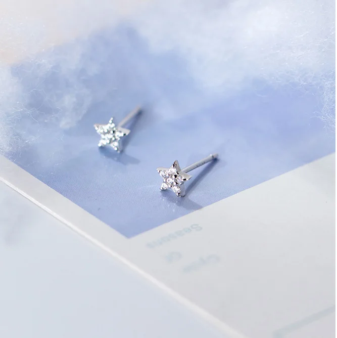 TrustDavis новинка 100% однотонное Настоящее серебро 925 пробы милая маленькая звезда