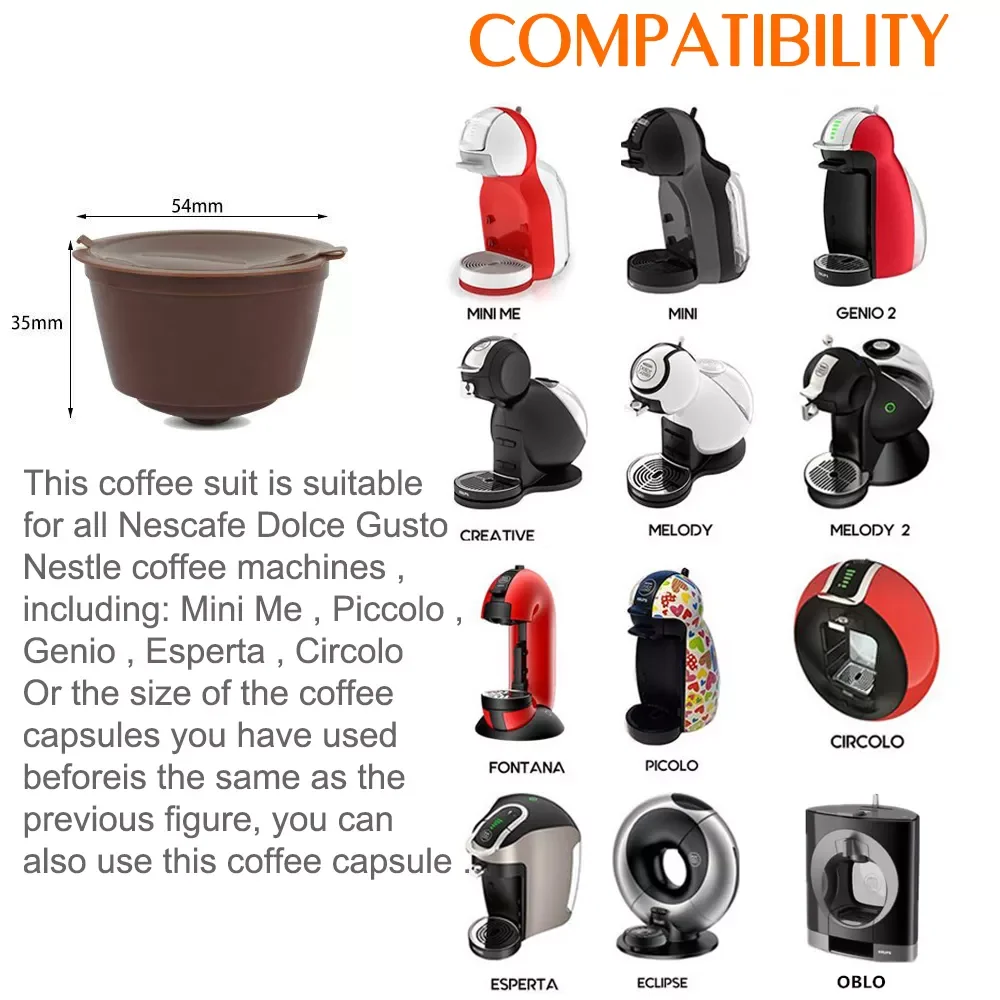 

2023NEW Machine 3 Pcs Reusable Capsule Coffee Cup Filter for Nescafe Refillable Coffee Cup Holder Pod Strainer for Dolce Gusto