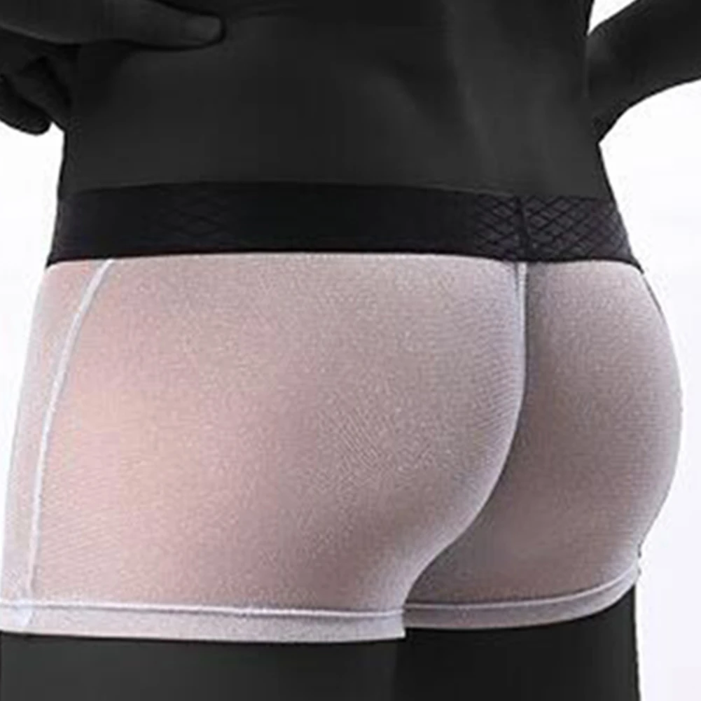 

Panties Mens Briefs All Seasons Boxer Briefs Breathable Bulge Pouch Comfortable M~2XL See Through Shiny Shorts