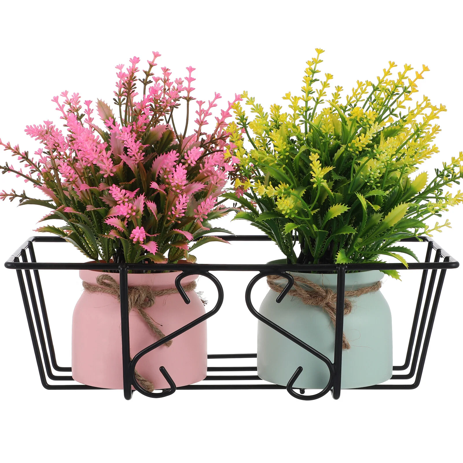 

Basket Flower Display Standpot Shelf Holder Vase Storage Rack Iron Planter Supporting Hanging