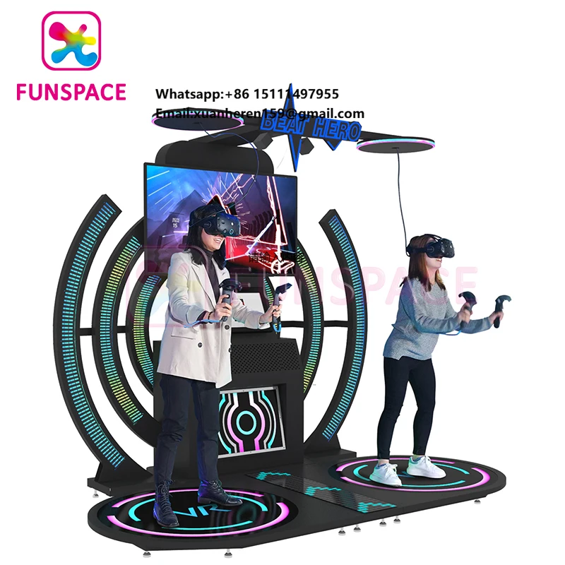 Фото Интерактивный VR-симулятор Funspace с монетоприемником, 9D VR, музыкальными инструментами и танцевальными играми для 2 игроков №1