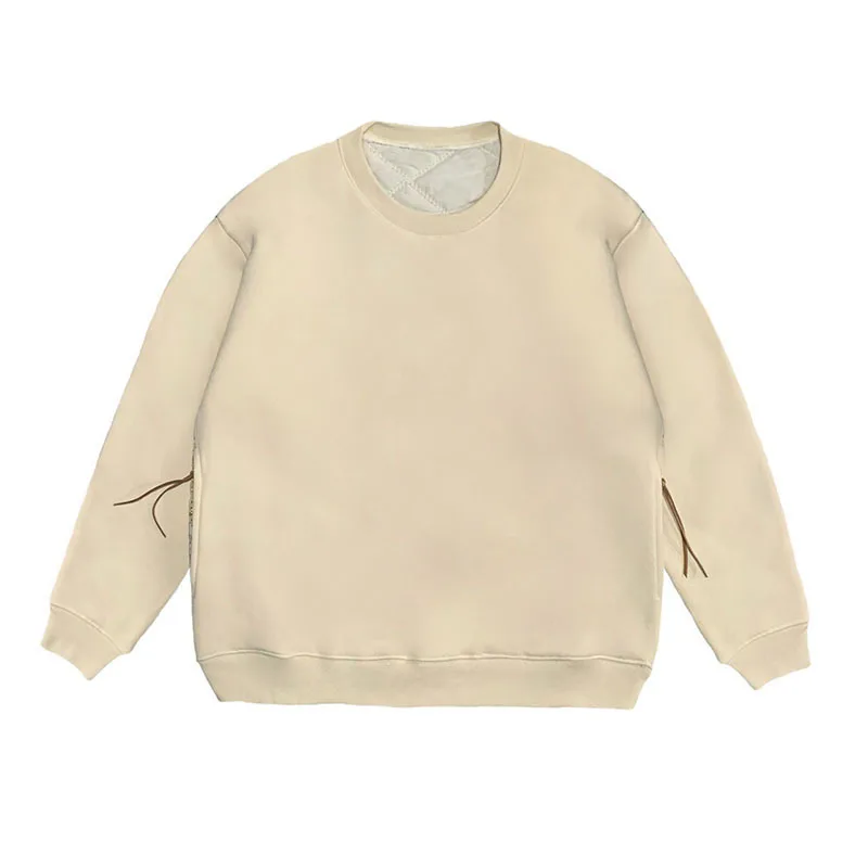 [BOMP] Винтажный лоскутный мужской и женский пуловер на плоской подошве сзади