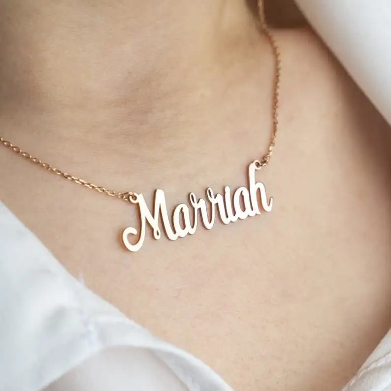 

Personalized Custom Necklaces For Women Stainless Steel Pendant Necklace Nameplate Chain Choker Anniversary Jewerly Gift Collar