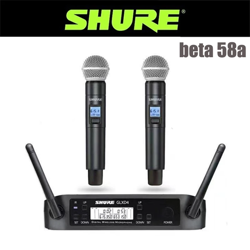 

SHURE GLXD4 Beta 58a Wireless Microphone UHF 640-690MHz Professional Handheld Microphone Stage Church Meeting Recording Studio