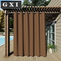 gxi outdoor block sun curtains for patio thermal insulated water proof curtains for porch pergola gazebo grommet ring drapes