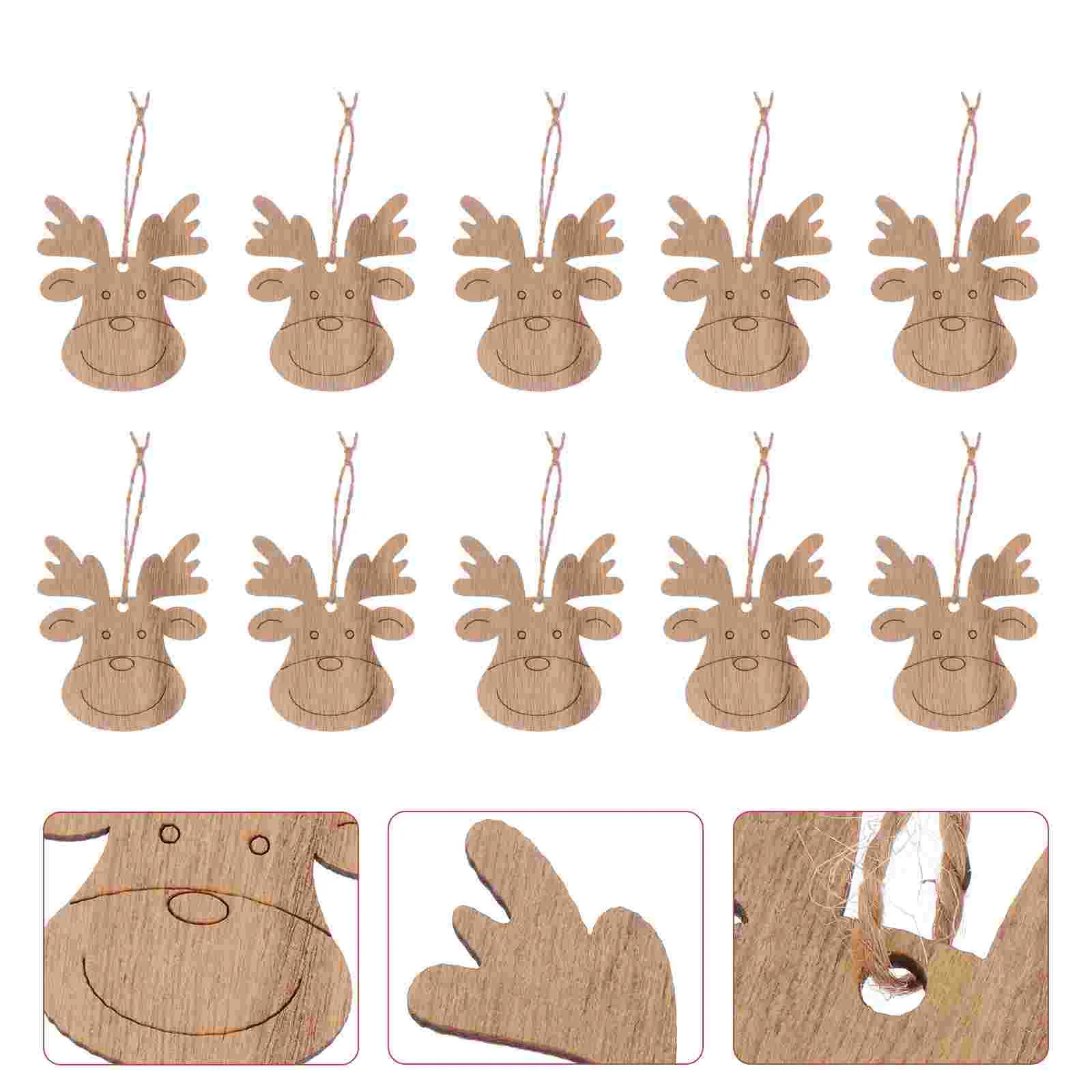 

Christmas Tree Charms Christmas Pendants Xmas Hanging Tag Unpainted Wooden Cutouts Xmas DIY Pendant Xmas Graffiti Reindeer