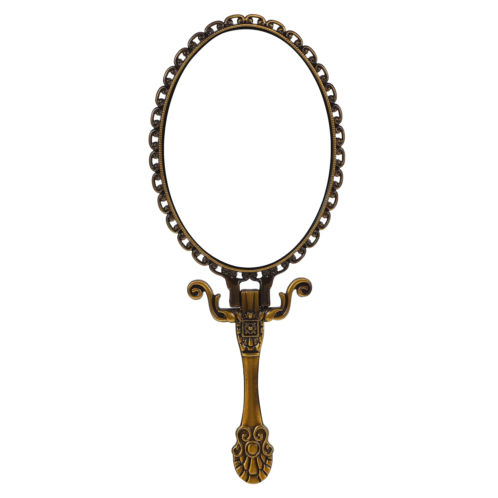 

Mirror Retro Cosmetic Handheld Foldable Metal Handle Vintage Mirrors With Hand Compact Pocket Style Makeup
