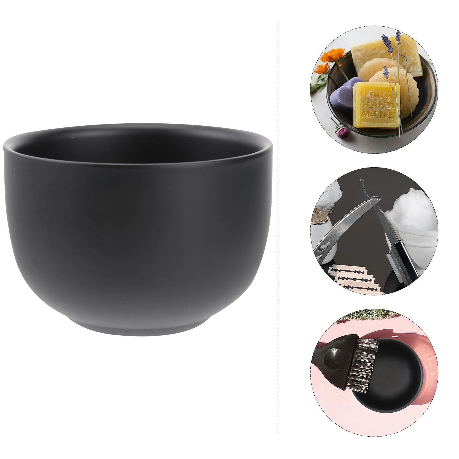 

Shaving Bowl Men Soap Cream Mug Bowls Steel Stainless Straight Dish Holder Brush Smooth Shave Acrylic Tool Clean Foam Safety