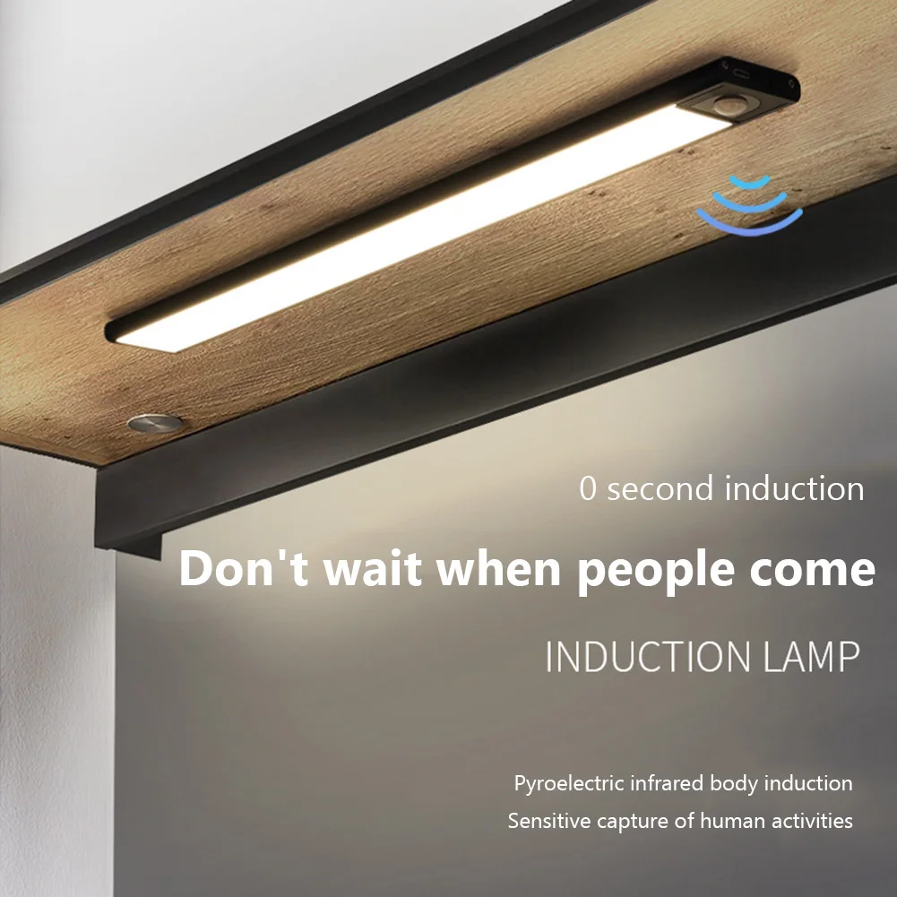 

Ночник с датчиком движения, магнитная лампа для шкафа с зарядным кабелем, съемная, легкая установка, ультратонкая предметы интерьера для дома