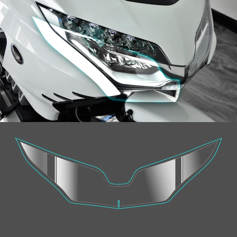 Фото Противоударная пленка для мотоциклов, защитный чехол для фары Honda Gold Wing 1800 GL1800, защита фар из гиалинового стекла 2018-2024 №2